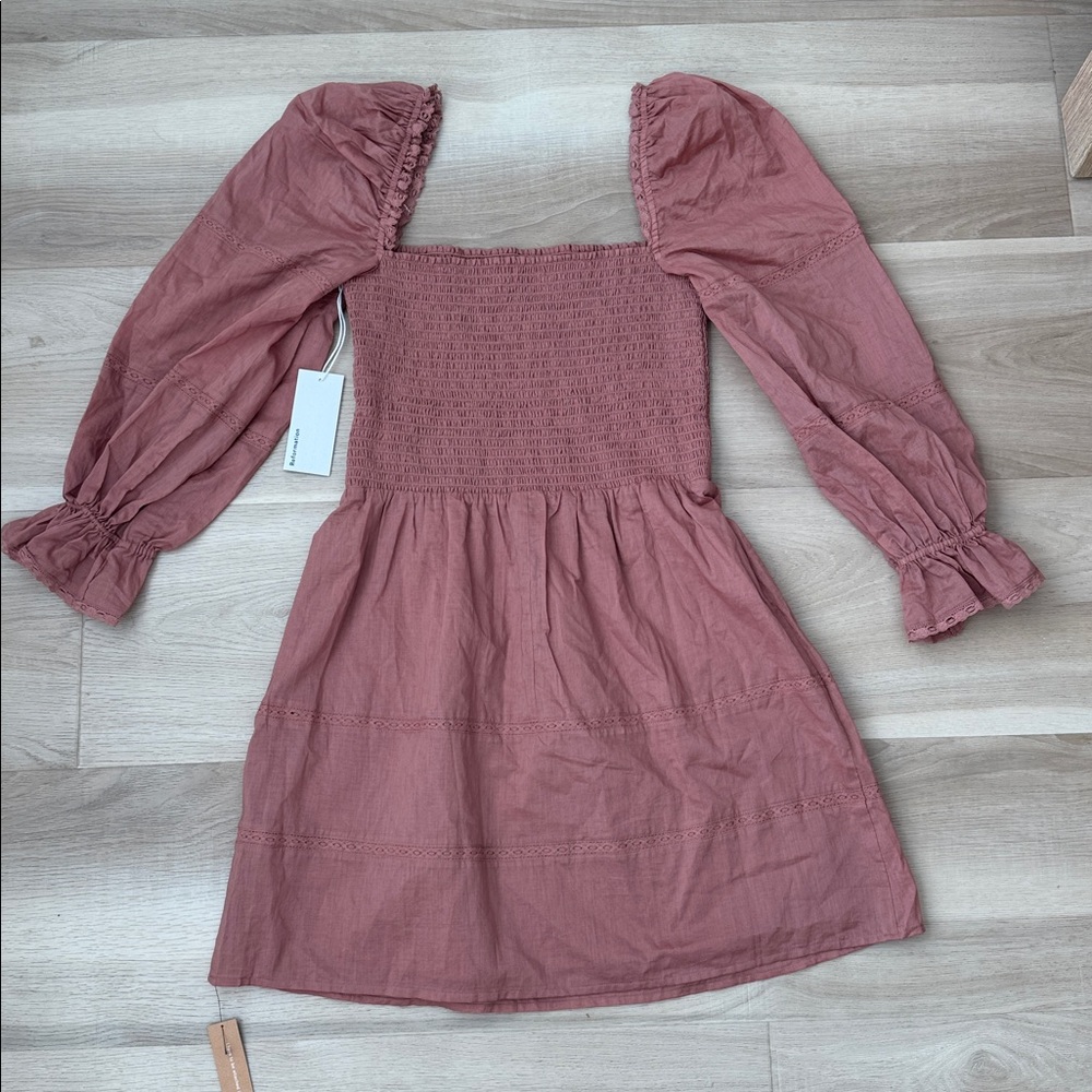 Reformation - Dunes Long Sleeve Mini Dress - Picture 2 of 13